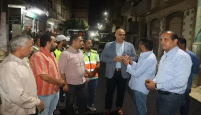 محافظ القليوبية يتابع مشروع رصف شارع مجدي زيدان في مدينة بنها